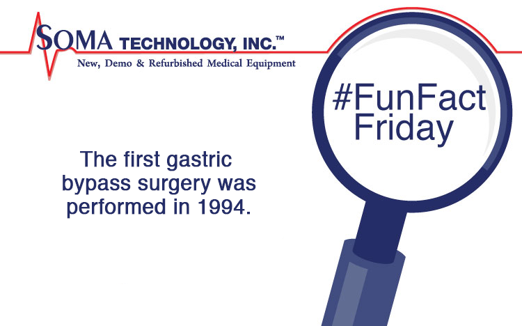 The first gastric bypass surgery was performed in 1994